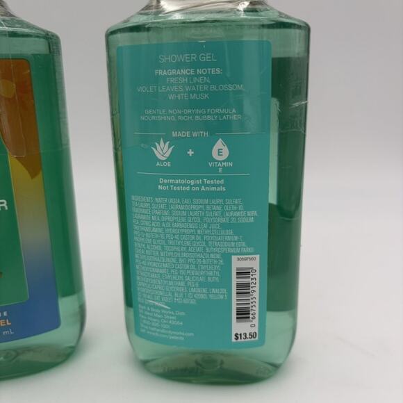 Lot of 2 Bath & Body Works Saltwater Breeze Shower Gel Aloe + Vitamin E 10oz New - Picture 4 of 4